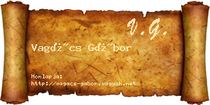 Vagács Gábor névjegykártya